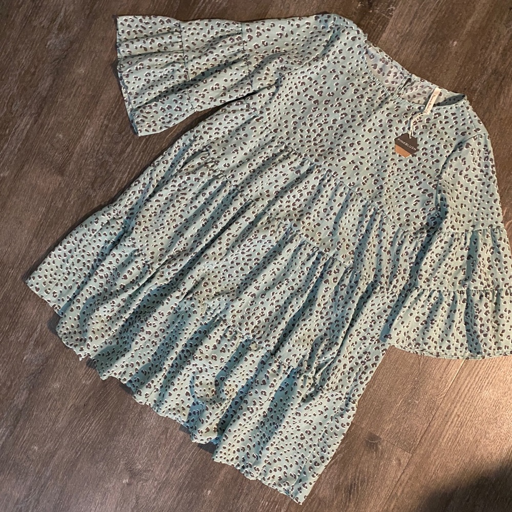 NWT - Animal Print Ruffle Sleeve Maternity Dress